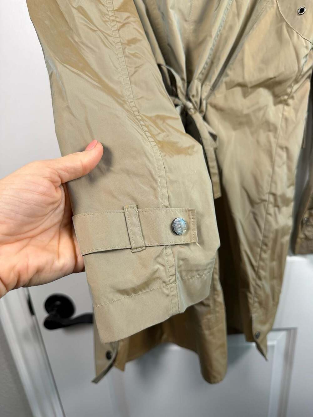 Trench Coat Cole Haan Jacket Womens Large - Picture 5 of 9